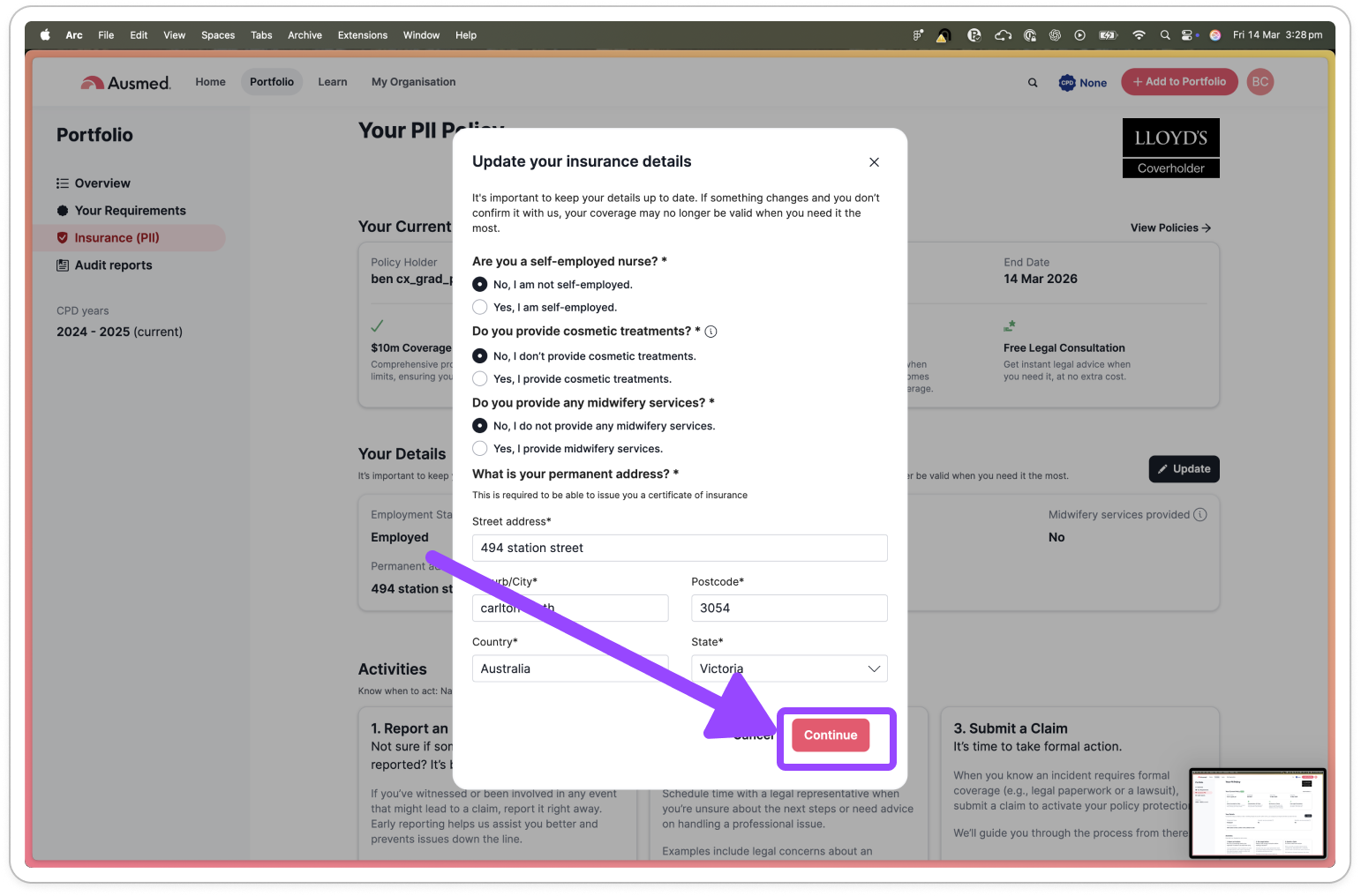 Update my insurance details